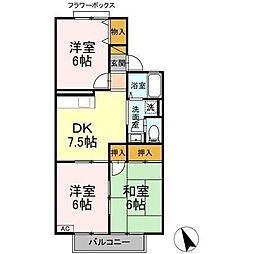 レジデンス小林 3DKの間取図画像