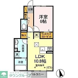 グランメール輝 1LDKの間取図画像