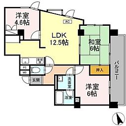 フジ・ヴェール毘沙門堂 3LDKの間取図画像