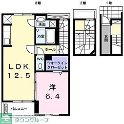 シトラス・ヴィレッジA 1LDKの間取図画像