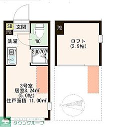 クラッセ小岩 ワンルームの間取図画像