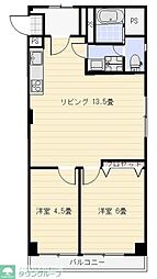 西船橋住宅 11階2LDKの間取り