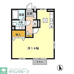 ルミナスビラ　Ｂ 1階ワンルームの間取り