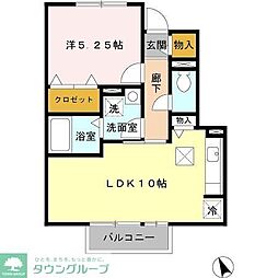 ルミエール 1階1LDKの間取り