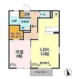 エクセルＥＦ 1階1LDKの間取り