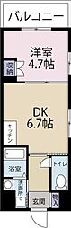 IT026壱番館 603 6階1DKの間取り