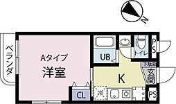 ミミ・エデン 2階1Kの間取り