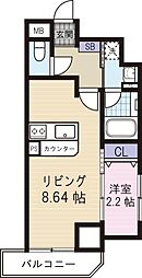 VILLETTA YANAGIDANI 3階1LDKの間取り