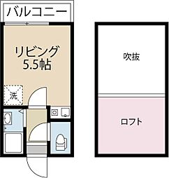 グリーンコーポ大手町 ワンルームの間取図画像