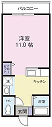 西村マンション ワンルームの間取図画像