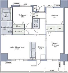 ラクレイス香椎照葉 3LDKの間取図画像