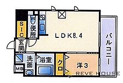 フローレンス桜坂 1LDKの間取図画像