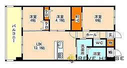 TRUSTBld.姪浜南 3LDKの間取図画像