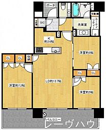 グランドメゾン浄水ガーデンシティフォレストゲート2 3LDKの間取図画像