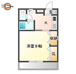 レジデンスイマイ 1Kの間取図画像