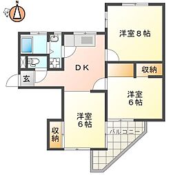 宮内ハイツ 3DKの間取図画像