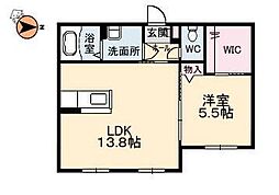 JR牟岐線 阿波富田駅 徒歩35分の賃貸アパート 1階1LDKの間取り