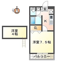 間取図画像 1K