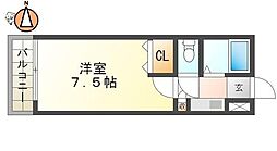 シーズンテラス山城 1Kの間取図画像