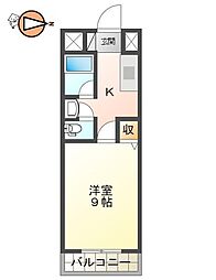 進光ハイツ 1Kの間取図画像