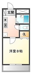 エクラ・フェリーク 1Kの間取図画像