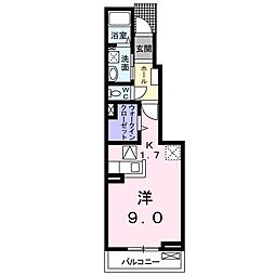 コーポソレイユ 1Kの間取図画像