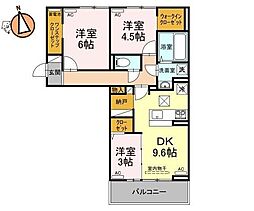 サンセール問屋町 3DKの間取図画像