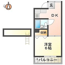 アーバンコート徳島 1DKの間取図画像