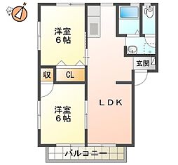 フレグランス北矢三 2LDKの間取図画像
