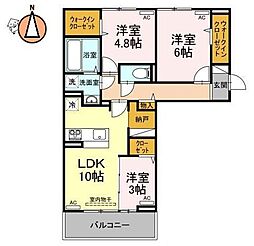 ハーベストck 3LDKの間取図画像