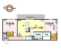 エムフルージュ 2LDKの間取図画像