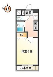 スピカ末広 1Kの間取図画像