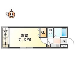 シーズンテラス山城 1Kの間取図画像