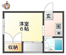 リーエ庄町 1Kの間取図画像