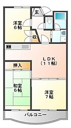 JR徳島線 佐古駅 徒歩2分の賃貸マンション 5階3LDKの間取り