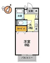 徳島県徳島市住吉3丁目（賃貸アパート1K・2階・26.49㎡） その2