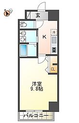 JR徳島線 徳島駅 徒歩12分の賃貸マンション 7階1Kの間取り