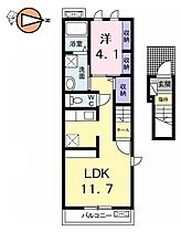 徳島県徳島市北田宮4丁目（賃貸アパート1LDK・2階・40.09㎡） その2