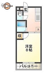 JR徳島線 蔵本駅 徒歩11分の賃貸マンション 4階1Kの間取り
