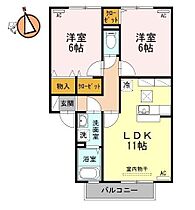 徳島県徳島市北矢三町3丁目（賃貸アパート2LDK・2階・53.46㎡） その2