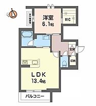 徳島県徳島市北常三島町1丁目（賃貸マンション1LDK・2階・51.25㎡） その2