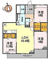 徳島県徳島市北田宮四丁目（賃貸アパート3LDK・2階・79.35㎡） その2