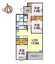 徳島県徳島市北田宮四丁目（賃貸アパート3LDK・2階・75.46㎡） その2