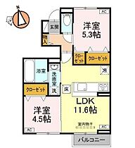 徳島県徳島市北矢三町3丁目（賃貸アパート2LDK・1階・50.88㎡） その2