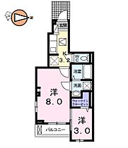 徳島県徳島市春日1丁目（賃貸アパート2K・1階・34.01㎡） その2