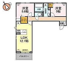 徳島県徳島市北沖洲4丁目（賃貸アパート2LDK・3階・58.71㎡） その2