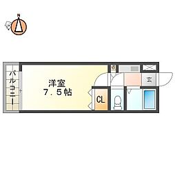 シーズンテラス山城 1Kの間取図画像
