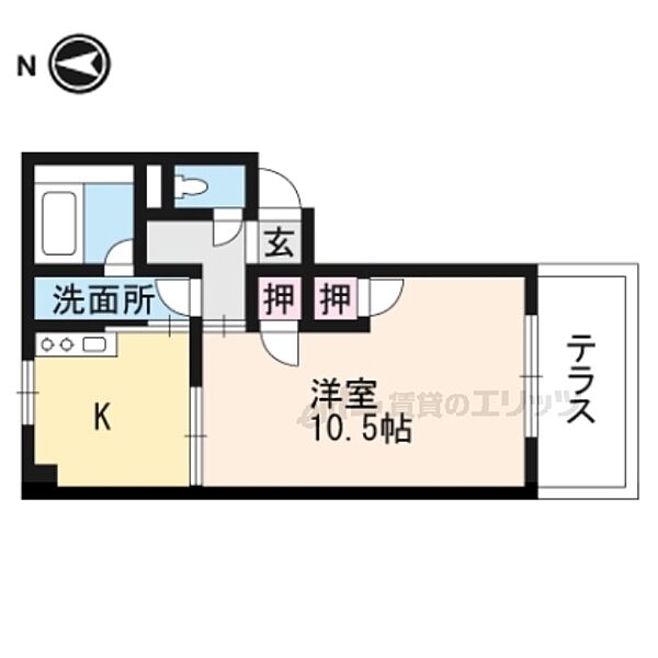 滋賀県大津市木下町(賃貸マンション2DK・3階・34.83㎡)の写真 その2