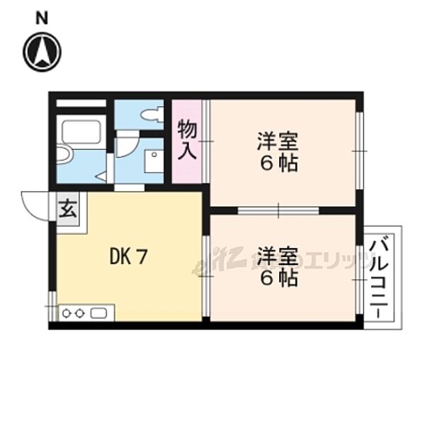 滋賀県草津市野路東４丁目(賃貸アパート2DK・2階・35.00㎡)の写真 その2