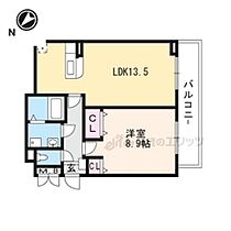 滋賀県栗東市上鈎（賃貸アパート1LDK・3階・50.75㎡） その2